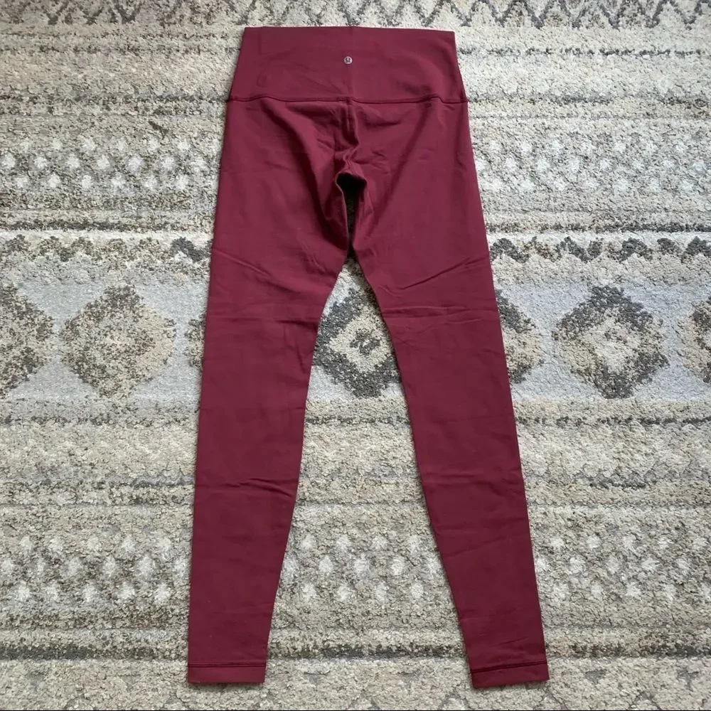 Lululemon Wunder Under Wine Maroon Leggings 10